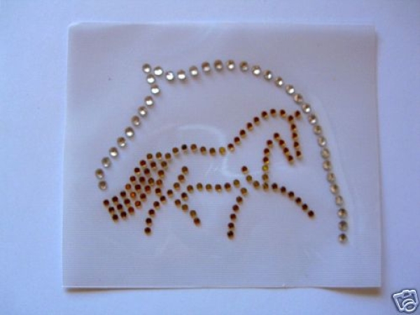 Traumhaftes Pferd Pferdekopf Dressur Bügelbild Strass Hotfix Hotglue Strass