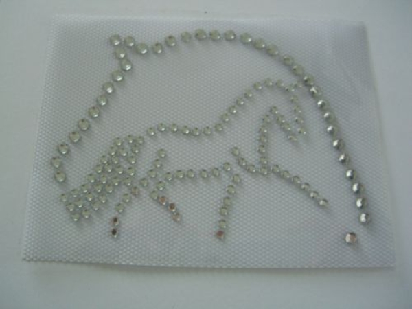 Pferd Pferdekopf Schabracke Bügelbild Strass Hotfix Hotglue Strass