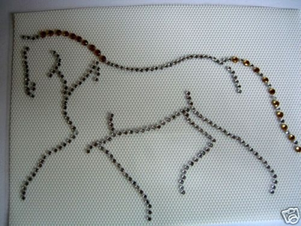 Traumhaftes Pferd Dressur Bügelbild Strass Hotfix Hotglue Strass