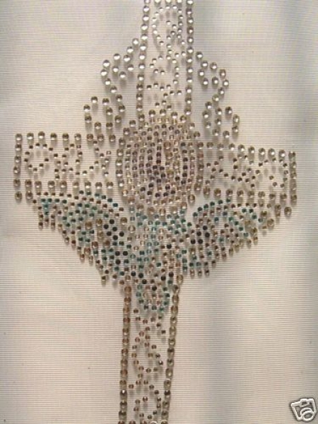 Kreuz traumhaft Hotfix Bügelbild Strass super Edel