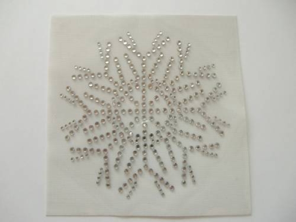 Stern Eiskristall Schneeflocke Strass Hotfix Bügelbild