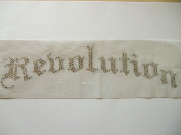 Revolution Schriftzug Strass Hotfix Bügelbild sehr EDEL