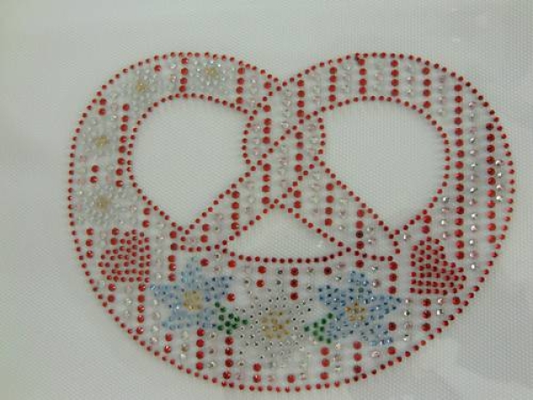 Luxus süüüße Brezel Wiesn Strass Hotfix Hotglue Bügelbild