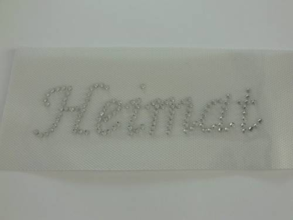 Schriftzug Heimat Tracht♥Wiesn ♥Strass Hotfix Bügelbild