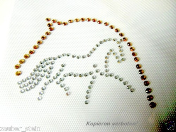 Traumhaftes Pferd Pferdekopf Bügelbild Strass Hotfix Hotglue Strass