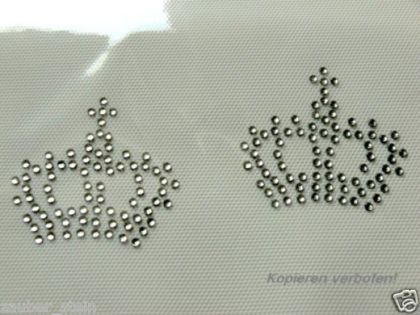 2 süße Kronen Krone Schabracke Hotfix Bügelbild Strass