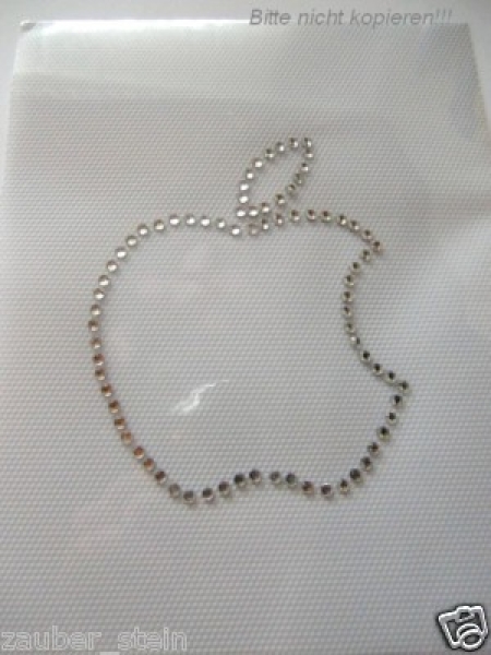zuckersüßer Apfel Strass Hotfix Bügelbild Bügelmotiv Früchte Shirt Jacke