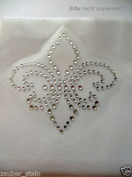 Fleur De Lis  Hotfix Hotglue Bügelbild Strass ein Traum Bügelmotiv