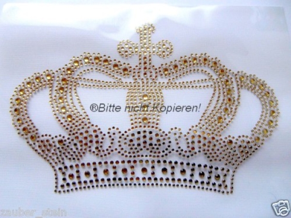 Hotfix Krone Strass Bügelbild Hotglue für Shirt Jacke Bluse.......