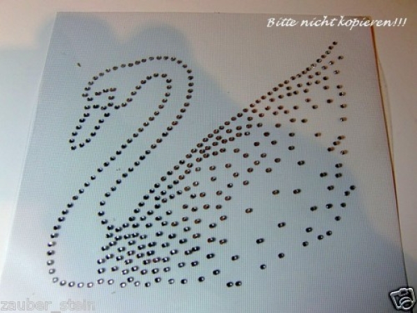 Schwan  Strass Hotfix Bügelbild Shirt Jacke Bluse