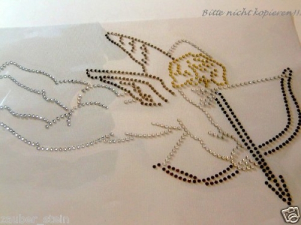 Großer Engel Hotfix Bügelbild Strass Jacke Shirt EDEL