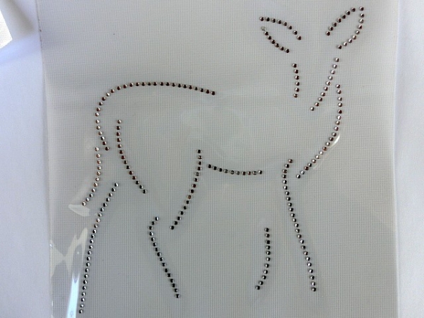 Hirsch Reh Tracht Hotfix Bügelmotiv Bügelbild Strass Shirt Top Kissenhülle