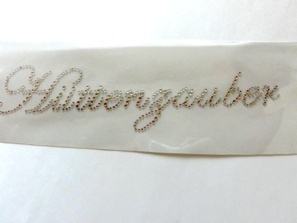 Hüttenzauber Schriftzug Strass Hotglue Hotfix Bügelbild Oktoberfest