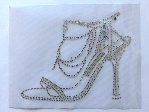 Pöms Pömps Pumps High Heels Schuhe Strass Hotglue Hotfix Bügelbild