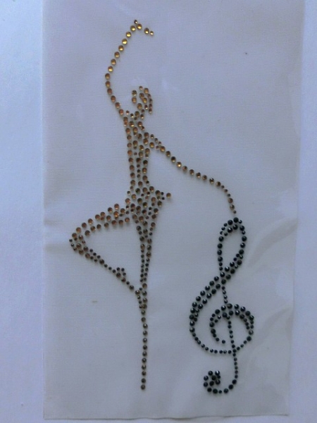 Noten Musik Tanzen Tänzerin Strass Hotfix Bügelbild Abschwitzdecke Shirt Jacke