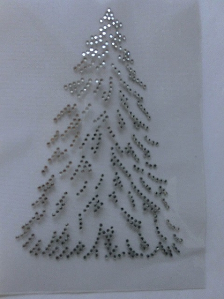 Tannenbaum Weihnachten Strass Hotfix Bügelbild Tischdecke