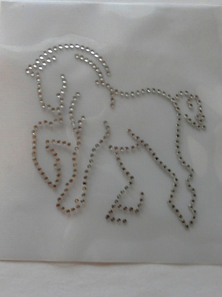 Friesen Pferd Pferde Hotglue HOTFIX Bügelbild Strass Wappen