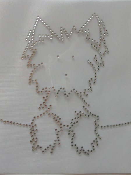 Yorki Yorkie Struppi Terrier Hund Hotfix Bügelbild Strass Hundezucht Hundemantel