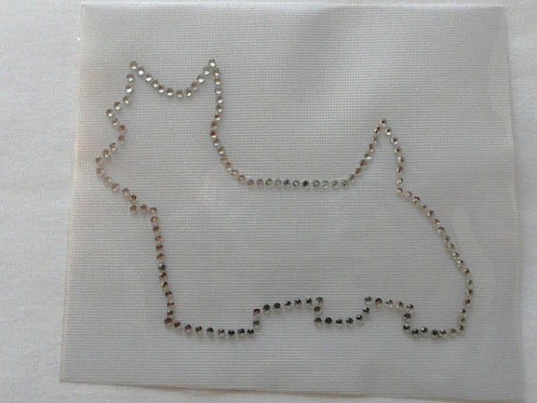 Westhighland Terrier Westie Hund Hotfix Bügelbild Strass Hundezucht Hundemantel