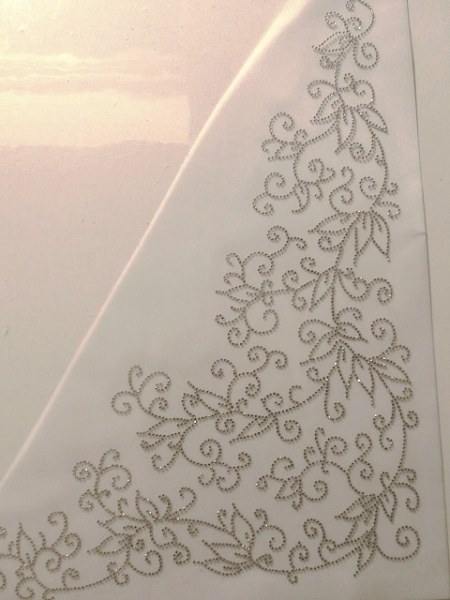 XXL Eck- Bordüre Strass 50 x 36 cm! Bügelbild Hotfix Ranke Ornament Schiebevorhang