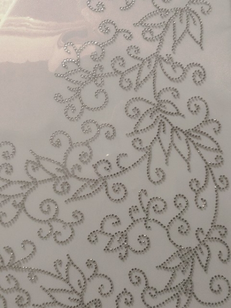 XXL Eck- Bordüre Strass 50 x 36 cm! Bügelbild Hotfix Ranke Ornament Schiebevorhang