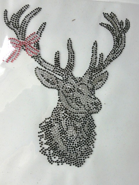 zauberhafter Hirsch Schleife Dirndl Oktoberfest Wiesn Strass Bügelbild Hotfix Hotglue