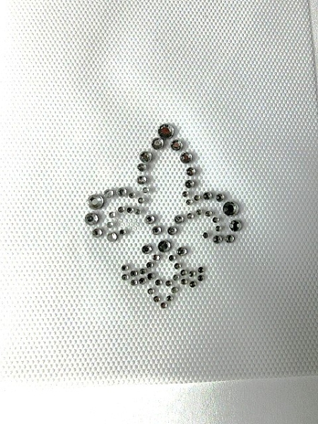Fleur de Lis  Strass HOTFIX HOTGLUE Bügelbild Applikation für Fliegenhaube etc