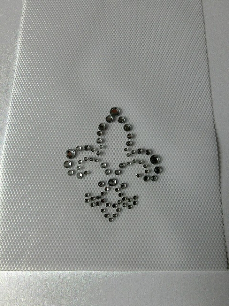 Fleur de Lis  Strass HOTFIX HOTGLUE Bügelbild Applikation für Fliegenhaube etc