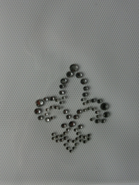 Fleur de Lis  Strass HOTFIX HOTGLUE Bügelbild Applikation für Fliegenhaube etc