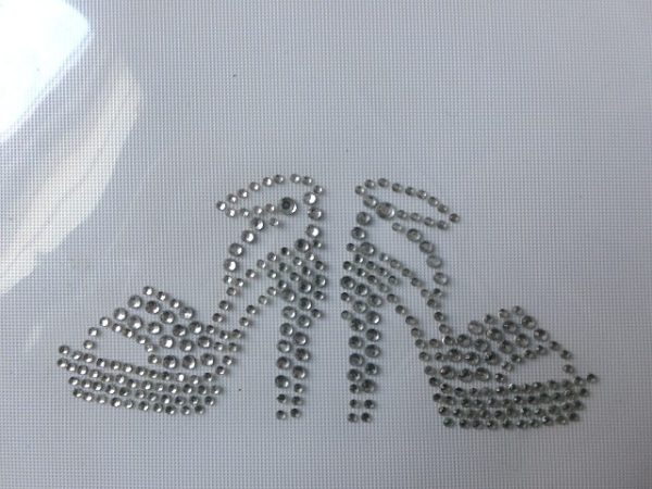 Pöms Pömps Pumps Stiletto High Heels Schuhe Strass Hotglue Hotfix Bügelbild