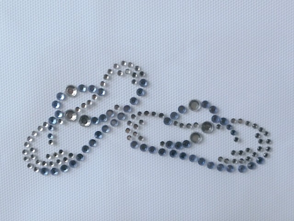 Flipp Flops Blau Pöms Pömps Pumps High Heels Schuhe Strass Hotglue Hotfix Bügelbild