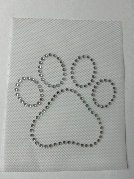 große Hunde Tatze Pfote Pfötchen Hund Katze Strass Hotfix Bügelbild Crystal Top