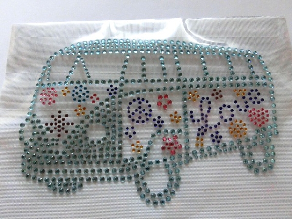 PEACE Flower Power Strass Hotfix Bügelbild Jacke Shirt Tasche Bluse Blazer Auto