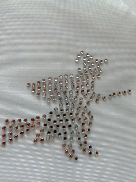 süße Hexe Hotfix Bügelbild Strass Halloween Walpurgisnacht Jacke Shirt Tasche