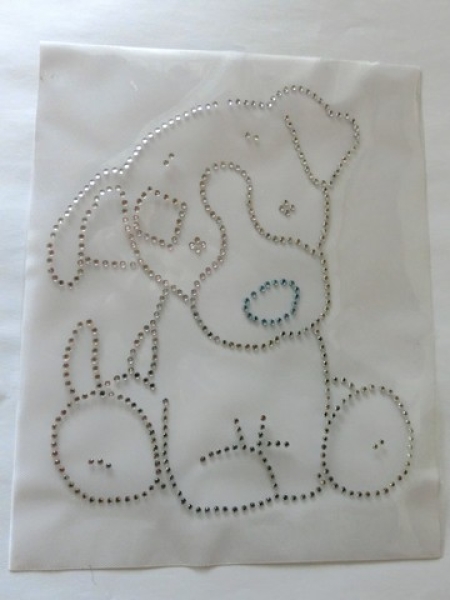 süüüüüüß Welpe Hund Hotfix Bügelbild Strass