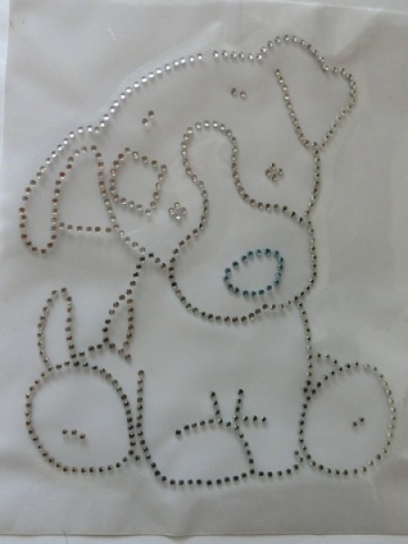 süüüüüüß Welpe Hund Hotfix Bügelbild Strass