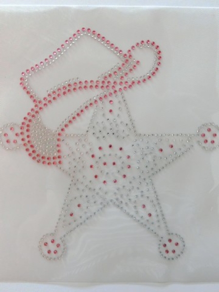 Cowgirl Hut Hotfix Bügelbild Cowboy Sheriffstern Western Reiten Squaredance