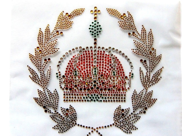 Hotfix königliche Krone mit Strass Bügelbild Hotglue zauberhaft für Shirt Jacke