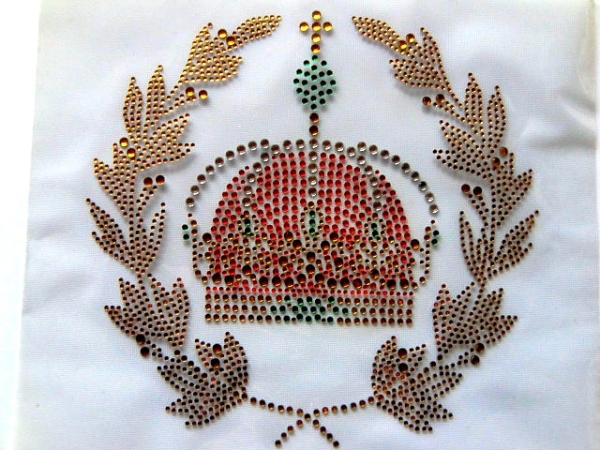 Hotfix königliche Krone mit Strass Bügelbild Hotglue zauberhaft für Shirt Jacke