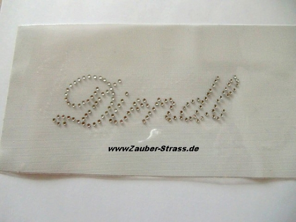 Dirndl Schriftzug Strass Hotglue Hotfix Bügelbild
