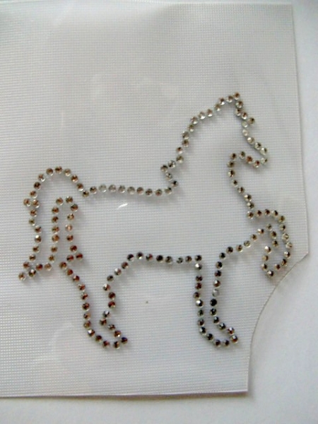 Traumhaftes Pferd Pony Bügelbild Strass Hotfix Hotglue Strass Abschwitzdecke