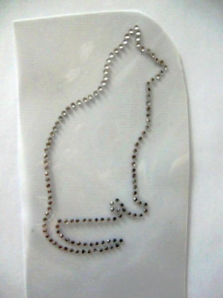 große Katzen Strass Hotfix Bügelbild Crystal süß