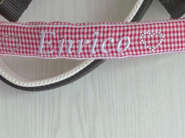 Strass Herz Nasenband Nasenschoner Wunschname Brandzeichen