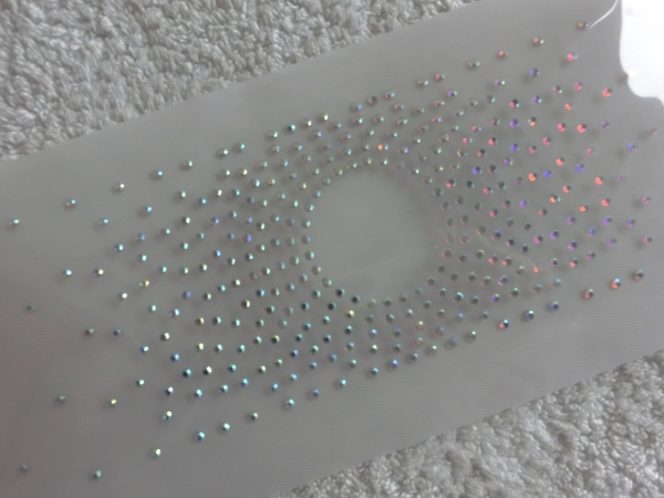 Ornament Kreis Strass Hotfix Bügelbild Shirt Bluse Tischdecke Gardine Tasche