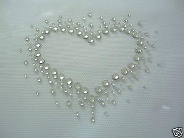 Traum Herz Klar Strass Hotfix Bügelbild Aufbügler süüüß Shirt Tasche Jacke Top