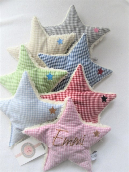 Körnerkissen Wärmekissen Dinkel Lavendel Stern Wunschname Wunschfarbe von Lüttentüddel