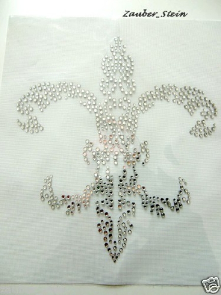 Fleur De Lis Hotfix Hotglue Bügelbild Strass ein Traum Bügelmotiv