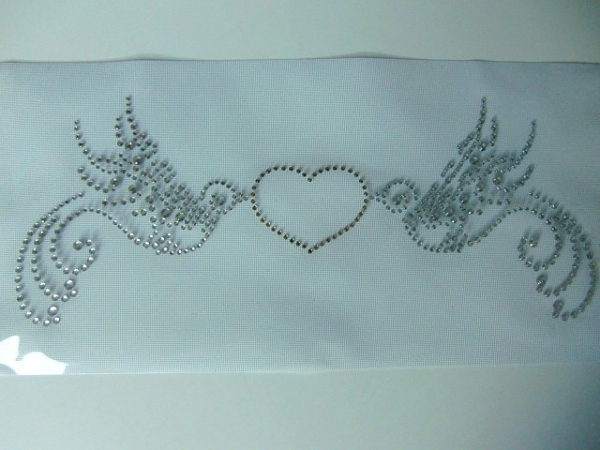 Taube Herzen Hochzeit Strass Bügelbild Hotfix Hotglue