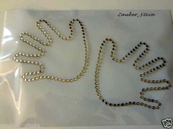 Baby Hände Strass Hotfix Hotglue Bügelbild