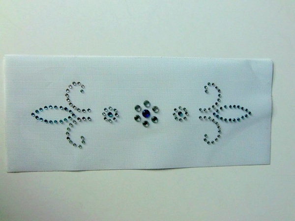 Bordüre Fleur de Lis  Strass HOTFIX HOTGLUE Bügelbild Applikation
